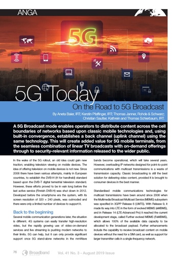 p76 - 5G today - On the Road to 5G Broadcast