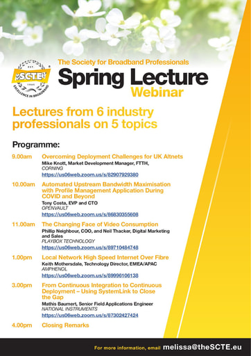 SCTE Spring Lecture Agenda 2022