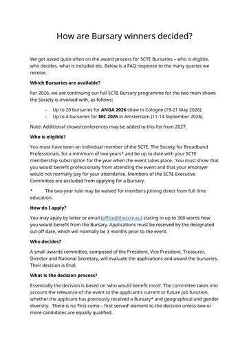 Bursary Rules   How are Bursary winner decided   2026
