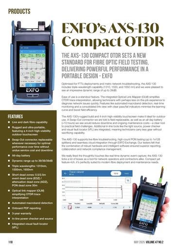 Products: EXFO’s AXS-130 Compact OTDR