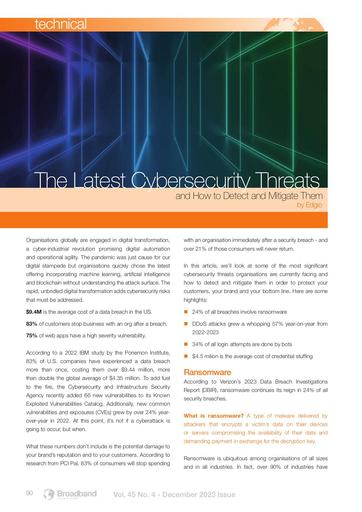 The Latest Cubersecurity Threats and How to Detect and Mitigate Them