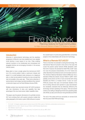 Fibre Network: Planning Options for Rural Communities