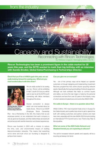 Capacity and Sustainability - Reconnecting with Rincon Technologies