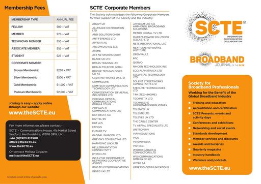 Corporate Members rate card leaflet