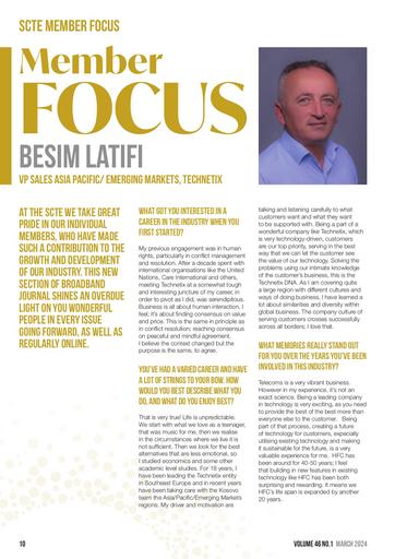 SCTE Member Focus - Besim Latifi, Technetix