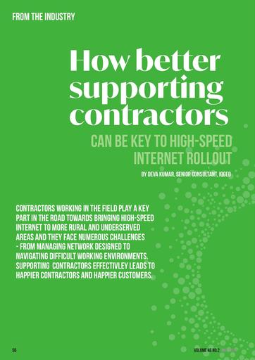 How Better Supporting Contractors can be key to high speed internet rollout