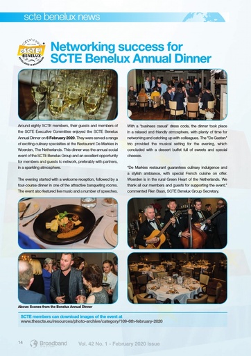 Networking success for SCTE Benelux Annual Dinner