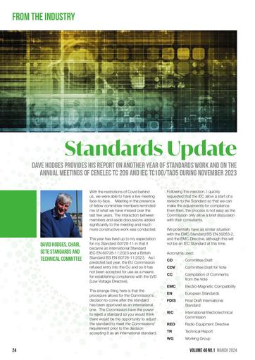 Standards Update - SCTE Chair, Technical Committee Dave Hodges presents the latest CENELEC developments