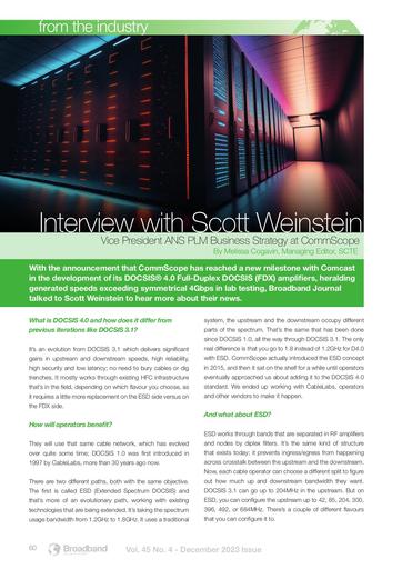 Interview with Scott Weinstein, Commscope